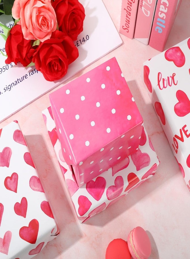 وولاين ورق تغليف هدايا عيد الحب من والين، 12 ورقة، ورق تغليف هدايا وردي اللون بنقشة قلوب الحب، مطوي بشكل مسطح، ورق ألوان مائية، ورق حرفي يدوي الصنع، مناسب لتزيين الحفلات، مقاس 19.7 × 27.6 بوصة - Image 5